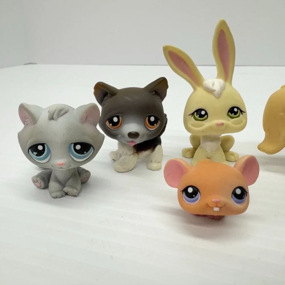 LPS 7 Pcs Littlest Pet Shop Lot Panda Rabbit Cat Hamster 2005 2004
